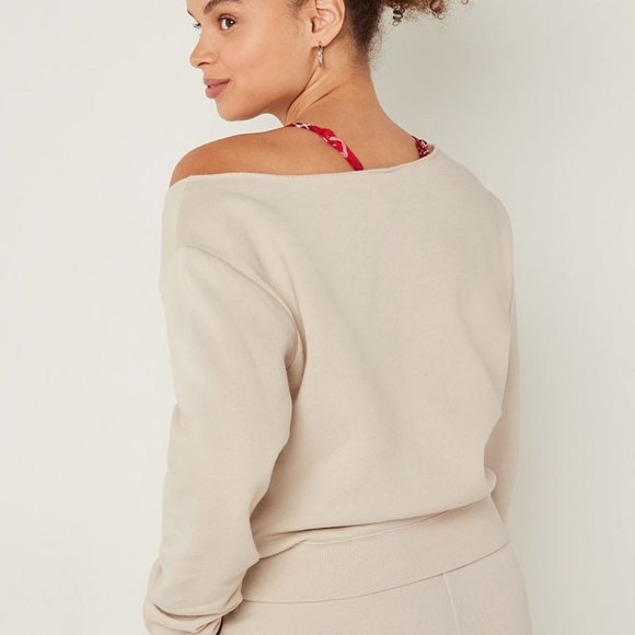 VICTORIA'S SECRET PINK FLEECE CROPPED SWEATSHIRT- NWT - Picture 4 of 4